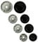 SPARES2GO (Non Universal) Oven Cooker Hob Gas Burner Crown & Flame Cap Kit for Lamona (Small, 2 Medium & Large, 55mm - 100mm)