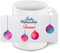 Weihnachtstasse mit Namen Tiziano und modernem Motiv mit Weihnachtskugeln und Schneeflocken - Tasse zu Weihnachten