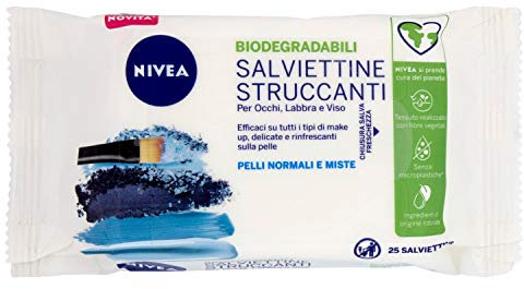 Nivea - Feuchttücher Reinigung für die Augen, Labra und Gesicht, 3 in 1 erfrischende, 25 pezzi