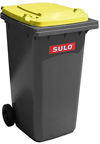 SULO Mülltonne Müllbehälter 2 Rad MGB ***80 Liter grau mit gelbem Deckel***