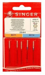 Singer N2044B05AS4703R Embroidery Nadel 2044 Mix 4er, Metall, Silber, 7 x 0,03 x 4 cm