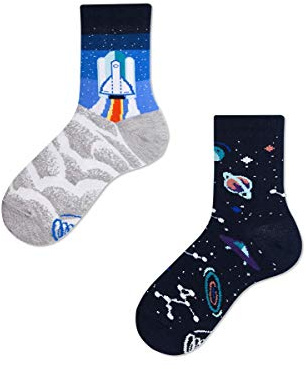 Many Mornings Unisex Kinder Space Trip Kids Mismatched Socken (2er Pack)