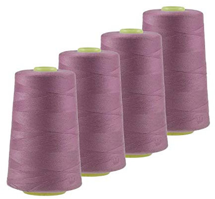4 x 4572m Qualitäts Overlock-Garn Overlock-Nähgarn Oeko-Tex Farben 541 bis 580, Farbe:A556 dunkelrosa