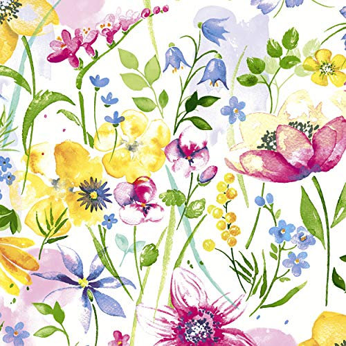 CasaJame Servietten (2er Set / 40Stück) 3-lagig 33x33cm Blumen Flower Print aquarell