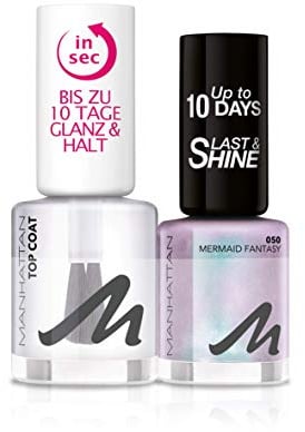 Manhattan Top Coat & Last&Shine Nail Polish 050 Mermaid Fantasy, 16 g