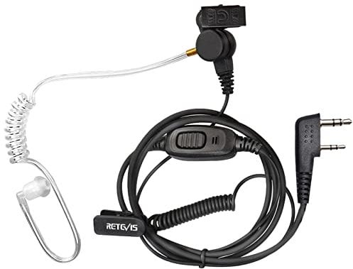 Retevis EEK009 Funkgerät Headset, 2-poliges Sicherheits-Headset, Überwachungs-Ohrhörer mit Spule, Verdeckte Akustikröhre Kompatibel RT24 RT27 RT668 BF-88E BaoFeng BF-888S (1 STK.)