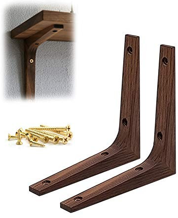 1 Paire Équerre D’étagère Murales Bois Massif - L Support d'angle Brace Etagere Murale Fixation Invisible, Petits Décoration, Consoles Et Taquets pour Étagères