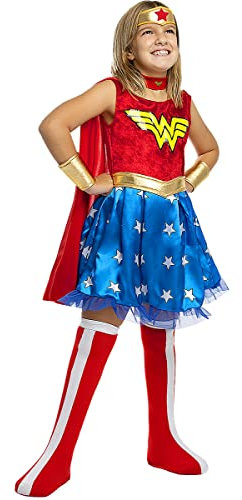 Funidelia | Costume Wonder Woman UFFICIALE per bambina taglia 7-9 anni Supereroi, DC Comics, Lega della Giustizia - Multicolore