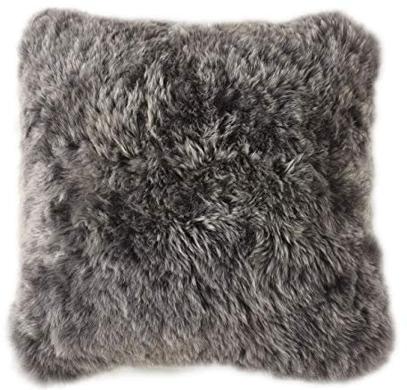 generisch Lammfell Kissen Grau aus echtem Island Lammfell ca. 45 x 45 cm Schaffell Kissen beide Seiten Lammfell von KUHFELLE online