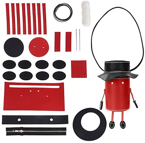 TOYANDONA 1 Satz Selbstgemachte Beuteltaschen Diy Ledertaschenmaterial Reißverschlüsse Nähen Taschenset Zum Nähen Selber Machen Nylonspule Webset Häkelzubehör Pu-leder Kind Karikatur Häkeln