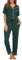 Lovasy Ensemble de Pyjama À Manches Courte et Boutons sur Le Devant Ensemble Pyjama Femme 2 Pièces Top Sleepwear Casual,Vert2,M