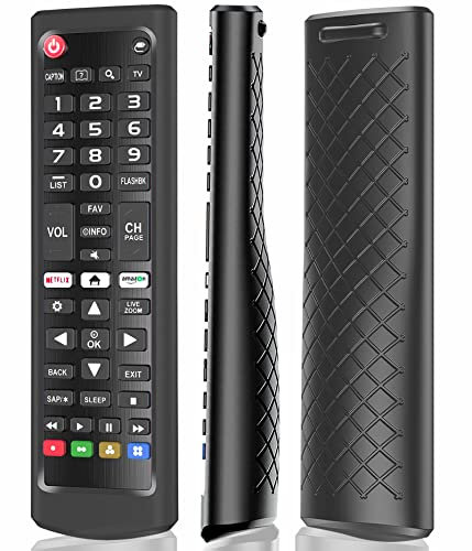 Case for LG TV Remotes, Cover for LG Smart TV Remote Control AKB75095307 AKB75375604 AKB74915305 Original, Replacement Silicone Skin Sleeve Glow in The Dark Black