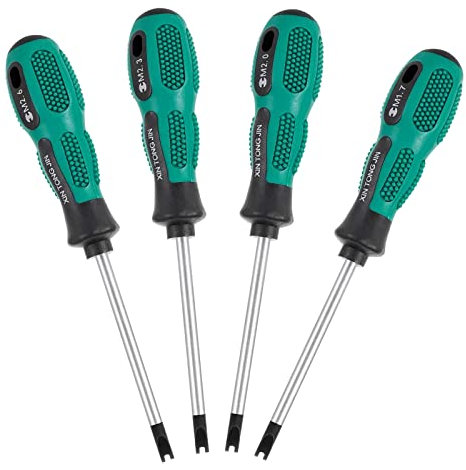4Pcs U Screwdriver Set, Tri-Point Screwdriver Kit, U Fork Type Screw Driver CRV Precision Multifunctional Screwdrivers Hand Repair DIY Tools Kit with Heavy Duty Chrome Vanadium Steel Made
