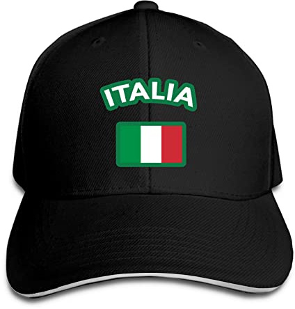 Hdadwy Italia Italy Flag Baseball Cap Sandwich Cap Dad Hat Retro Cowboy Hat Denim Trucker Hat Sun Outdoor Sports Cap Unisex
