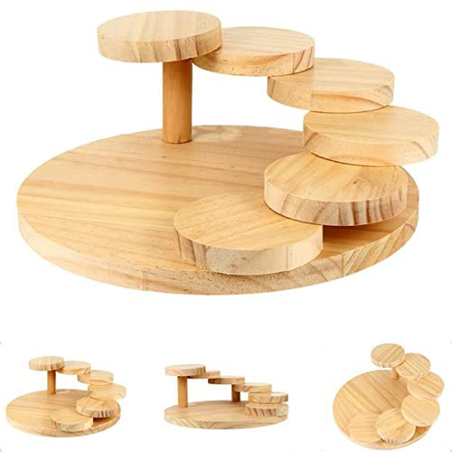 Plateau de Service en Bois pour Sushis, Assiettes Geta de Service en Bambou Sashimi Japonais Sushi Assiette à Viande Rotative en Forme D'étape Bateau, Plateau de Service pour Restaurant ou Maison