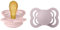 BIBS Supreme Schnuller 2er-Pack, BPA-frei, Symmetrischer Nippel. Naturkautschuk/Latex, Hergestellt in Dänemark. 0-6 Monate (2er Pack), Blossom/Dusky Lilac