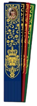 King Charles III Lesezeichen aus Leder mit ovalem Stein (1 Stück)