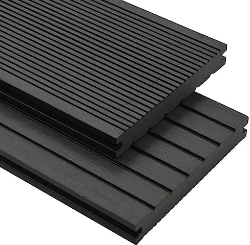 RAUGAJ WPC Terrassendielen massiv mit Zubehör 10m 2,2m schwarz Artikelfarbe schwarz