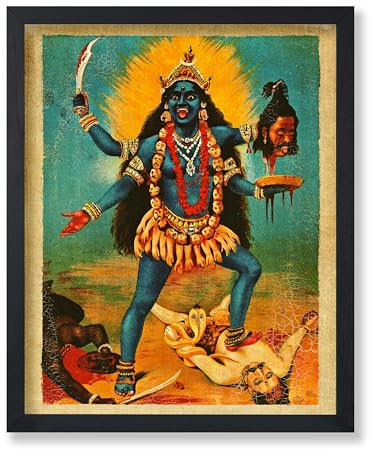 Poster Master Vintage Goddess Kali Print – Hindu-Mythologie-Poster – indische Kunst – Geschenk für Männer und Frauen – tolle Wanddekoration für Wohnzimmer, Schlafzimmer oder Wohnheim – 28,9 x 35,6 cm