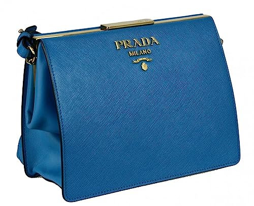 Prada Damen Blau Saffiano Leder Schultertasche 1BC046