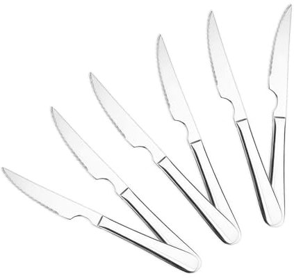 GREATOYAR Juego de Cuchillos de Carne, Juego de Cubiertos de Acero Inoxidable, Juego de Cubiertos de Cocina, Juego de Utensilios de Cocina, Incluye 6 Piezas de Cuchillos de Carne, Apto Lavavajillas