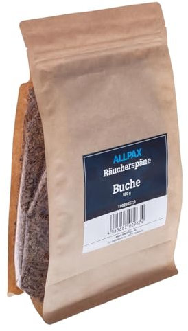 Allpax Räucherspäne Buche 500 g für Räucherpistole - Körnung 1,0 – 4,0 mm - Räucherholz, Smoking Chips, Räucherchips, Räuchermehl