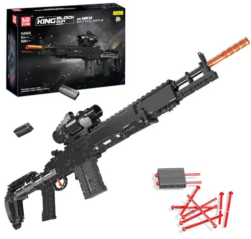 Mould King 14026 Kampfgewehr Bausteine Spielzeug, 1606 Stücke Technik Bauset Pistole Bausteine Schießwaffe Modell