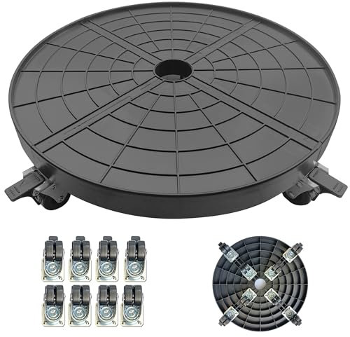 20 Inch Heavy Duty Plant Caddy with 360°Lockable Wheels,600 Lbs Capacity,Outdoor Indoor Rolling Plant Stand with Casters,Black Large Plant Dolly Potted Planter Cart for Big Flower Pots Plant Pots