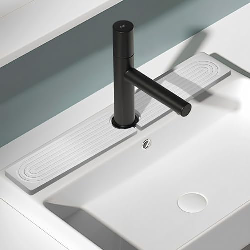 Stone Drying Mat Faucet Guard & Draining Mat, 24in Kitchen Sink Splash Guard Tap Mat for Kitchen Sink Faucet Mats Super Absorbent Sink Accessories for Bathroom Counter