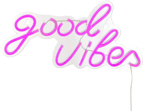 Atmosphera - Tubo LED neon da parete good vibes rosa L 40,5 cm