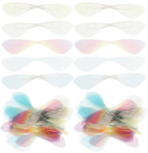 SEWACC 100 Stk Gefälschter Libellenflügel Kleine Feenflügel Zum Basteln Feenflügel Perlen Flügel Für Handwerk Schmetterlingsflügelperlen Basteln Sie Libellen Mini-feenflügel Basteln