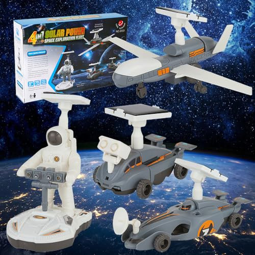OBEST Robot Solare 4 in 1 DIY Kit Esperimenti Scientifici per Bambini, Giocattolo Educativo di Costruzione a Energia Solare per Ragazzi e Ragazze