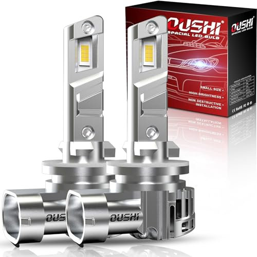 OUSHI Ampoules 881 LED 16000LM 80W, 600% Super Brillant 6500K Blanc Xénon 889 LED Anti Erreur, Améliorée 1:1 Mini Taille pour Voiture et Moto (Pack de 2)