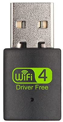 Sefdrert Adaptador WiFi de 300 Mbps Controlador Gratuito Receptor InaláMbrico Tarjeta de Red Transmisor WiFi InaláMbrico USB Mini Receptor de SeñAl