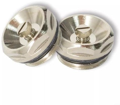WIIYENA Radiator Vent Plug, 1/2 Brass Radiator Vent Plug Air Vent Radiator Bleed Valve Blanking Plug Manual Towel Radiator Vent Exhaust Stopcocks (2 pcs)