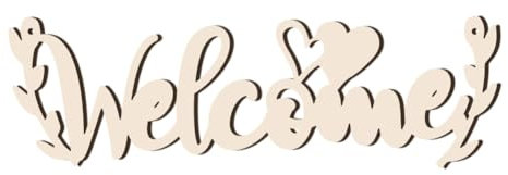 AHANDMAKER Panneau décoratif en bois « Welcome » - Lettres en bois - Décoration murale à suspendre - Accessoire photo pour couronne, porte, galerie, chambre, maison, décoration de fête de mariage, 9,4