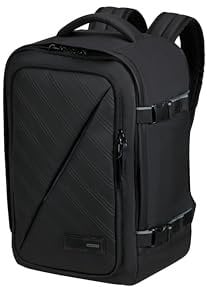 American Tourister Take2Cabin - Ryanair Kabinentasche 40 x 25 x 20 cm, 24 L, 0.50 kg, Handgepäck, Flugzeug Rucksack S Underseater, Schwarz Edition (Black Edition)