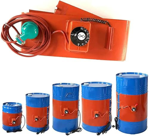 WPJBDS Drum Pail Heater Silicone Barrel Band Heat Pad Warmer Kit Oil Drum Heating Belt,Metal Oil Drum Grease Keg Heater, Oil Drum Insulated Band Heater(Size:200L 1740 * 125mm 1000W)