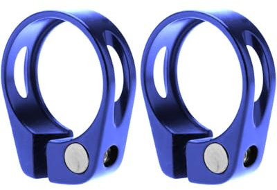 LEEQ Abrazadera Sillin Bicicleta Abrazadera de Bicicleta - 2Pcs Cierres de Sillín Abrazadera de Tija de Sillín, Abrazadera Sillin 31.8 de Aleación de Aluminio para Tija(Azul: 34,9)
