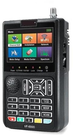 Receptor de satélite VF-6900P HD Buscador de satélite digital DVB-S/DVB S2 Medidor de buscador de satélite Sintonizador de receptor de TV por satélite para Antenas de Sistemas de Recepción Remota(VF69