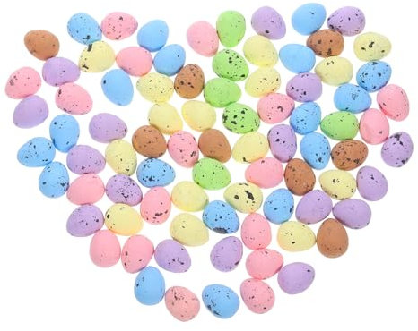 Garneck Mini Ostereier Deko – 100 Stück Kleine Schaumstoff-Ostereier in Pastellfarbenen Designs Für Kreative Bastelprojekte - Dekoration Und Festliche Anlässe Ideal Für Osterkränze Und