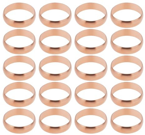 VGOL 20pcs 22mm Copper Compression Olives Compression Sleeves Ferrules Suitable Copper Ferrule Compression Fitting for 22mm Pipework