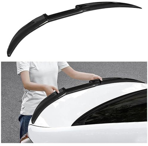 Auto Heckspoiler Spoilerlippe für Audi A4 B8 2008-2013, Kofferraum Heck Spoiler PVC HeckspoilerflüGel Auto Zubehör,A Gloss Black