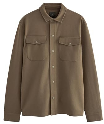 NEXT Herren Standard Hemdjacke aus Jersey Braun L
