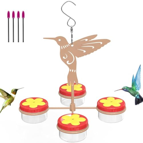 Osmond Hummingbird- Fütterer für Draußen Hängende Plastik-Hummingbird-Fütterer Imitation Von Blumen Abnehmbare Vogelfutter.