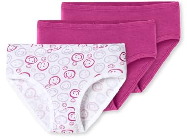 Schiesser Mädchen 3 Pack Slips Unterwäsche Feinripp - 100% Organic Bio Baumwolle - Größe 92 Bis 140 Unterwäsche (3er Pack)