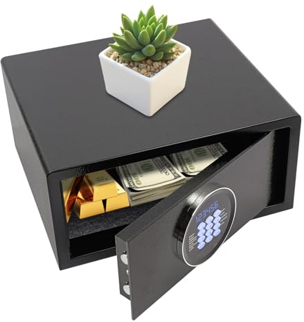 30L Sicherheitsschrank für den Heimgebrauch, Safe Tresor mit Zahlenschloss und Schlüssel, Sicherheit für Zuhause, Anti-Theft Schranktresor für Geld, Dokument, Medizin and Wertgegenstände,