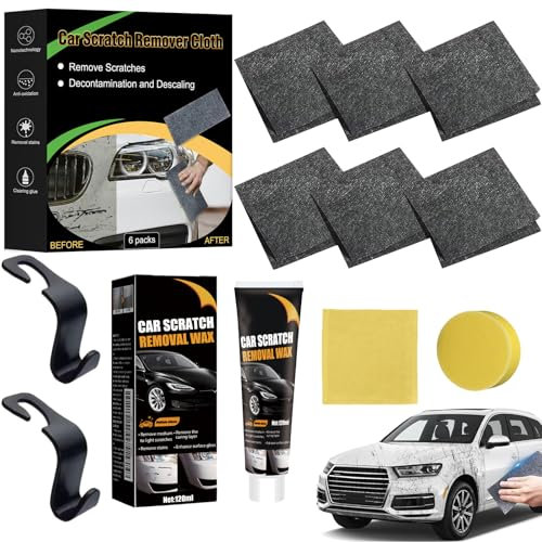 Nano Sparkle Tuch, Nano Sparkle Tuch Auto Kratzer Original, Na-no Sparkle Tu-ch Original Kaufen, Nanosparkle Cloth, Für Auto, Motorrad, Glas, Schnelle Reparatur (1 Box+1 Pcs Kratzcreme)