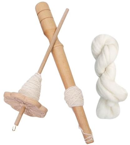 Spindel aus Holz, manuelle Spindel zum Umwandeln von Wolle in Garn – Nähwerkzeuge, Strickzubehör und Haken zum Weben und Basteln