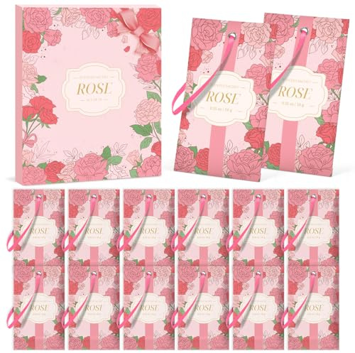 SCENTORINI Duftsäckchen, Kleiderschrank Duft, 14 Stück | Rosenduft Duftsachets für Schubladen, Schränke, Beseitigung von Gerüche